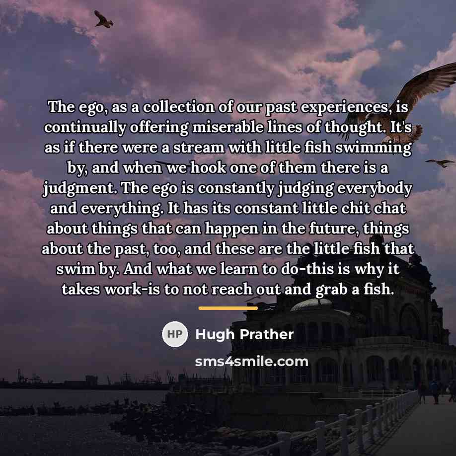 “The ego, as a collection of our past experiences, is…” quote by Hugh Prather