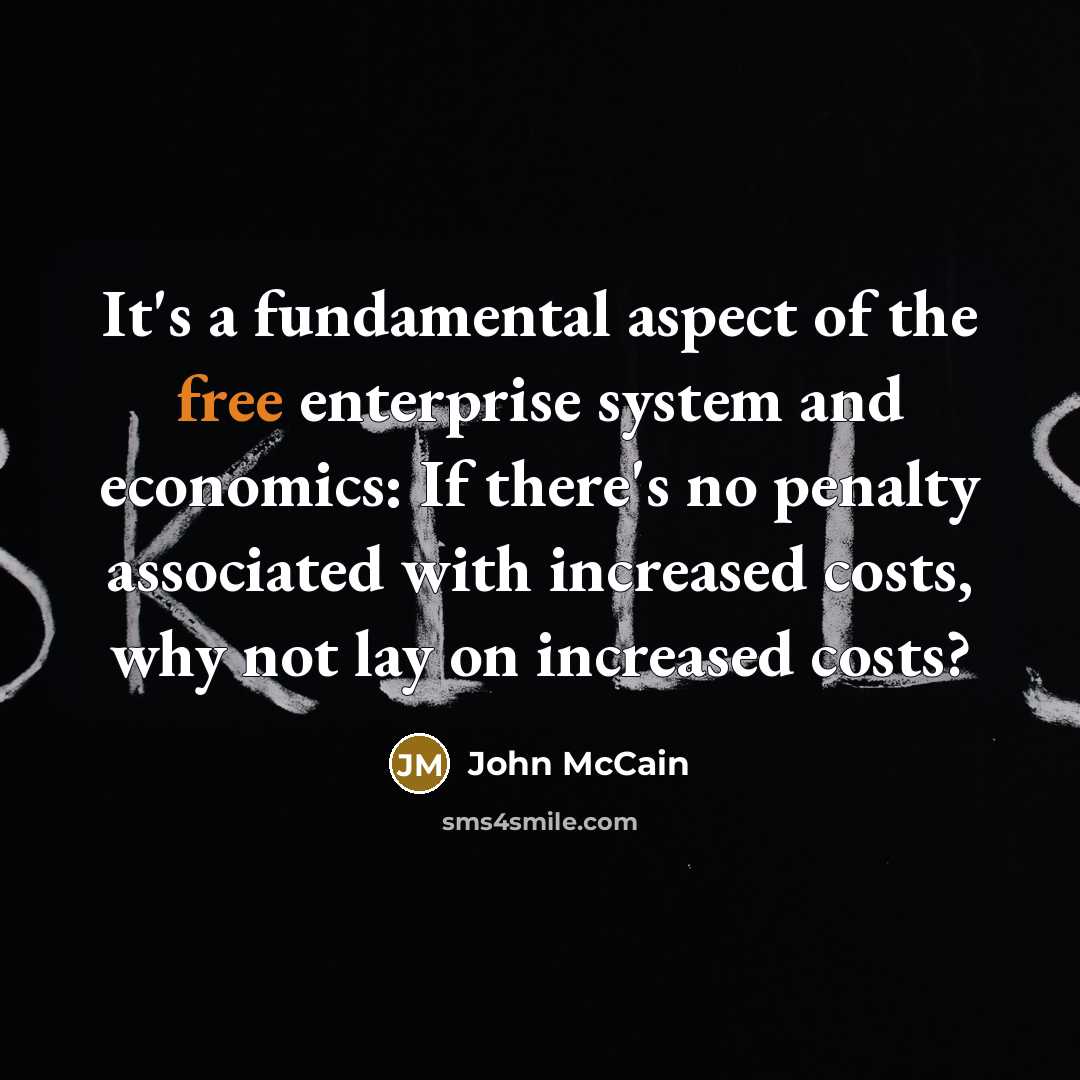 “It's a fundamental aspect of the free enterprise system and…” quote by John McCain