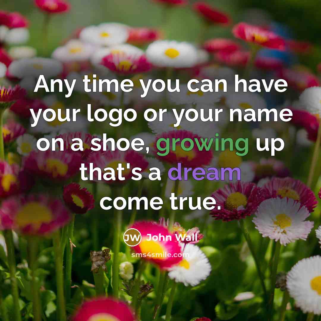 “Any time you can have your logo or your name on a shoe, growing up that's a dream come true.” quote by John Wall