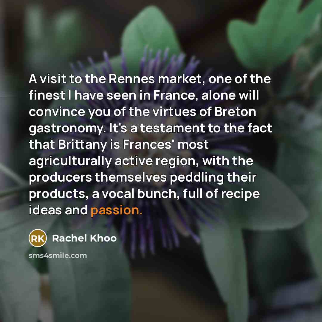 “A visit to the Rennes market, one of the finest…” quote by Rachel Khoo