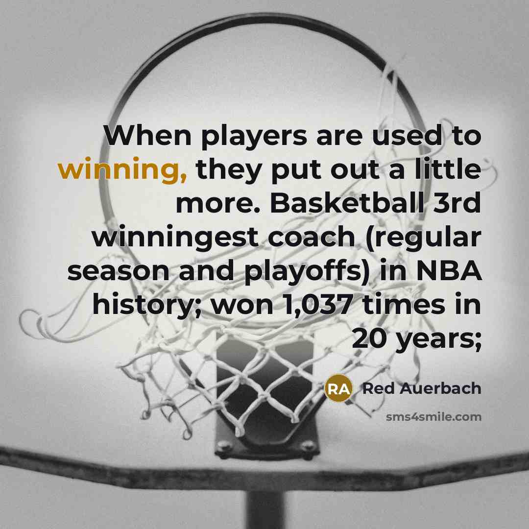 “When players are used to winning, they put out a…” quote by Red Auerbach