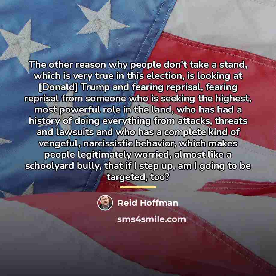 “The other reason why people don't take a stand, which…” quote by Reid Hoffman