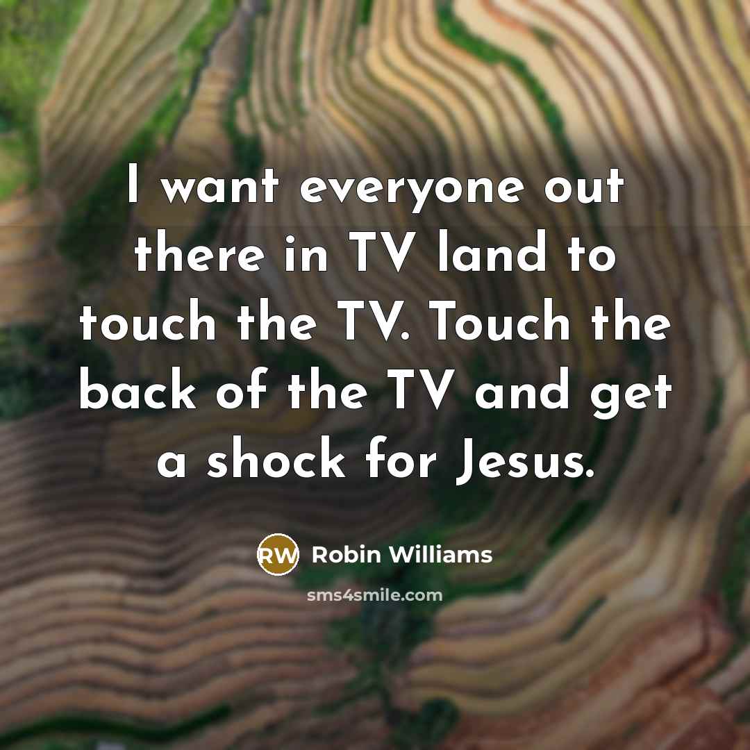 “I want everyone out there in TV land to touch…” quote by Robin Williams