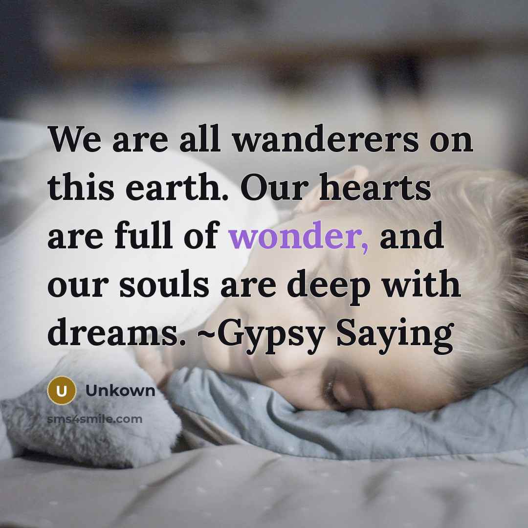 “We are all wanderers on this earth. Our hearts are…” quote by Unkown
