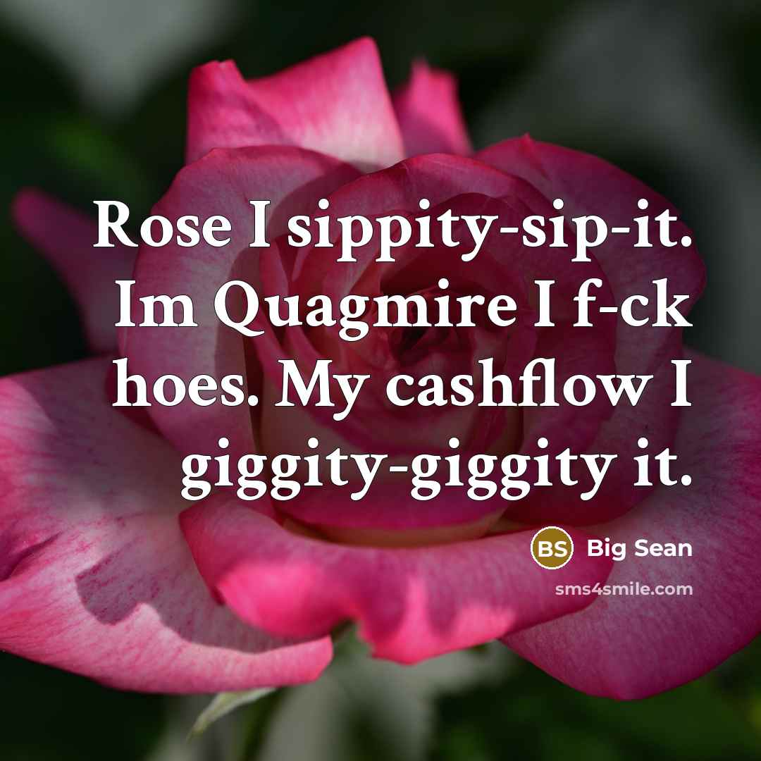 “Rose I sippity-sip-it. Im Quagmire I f-ck hoes. My cashflow…” quote by Big Sean