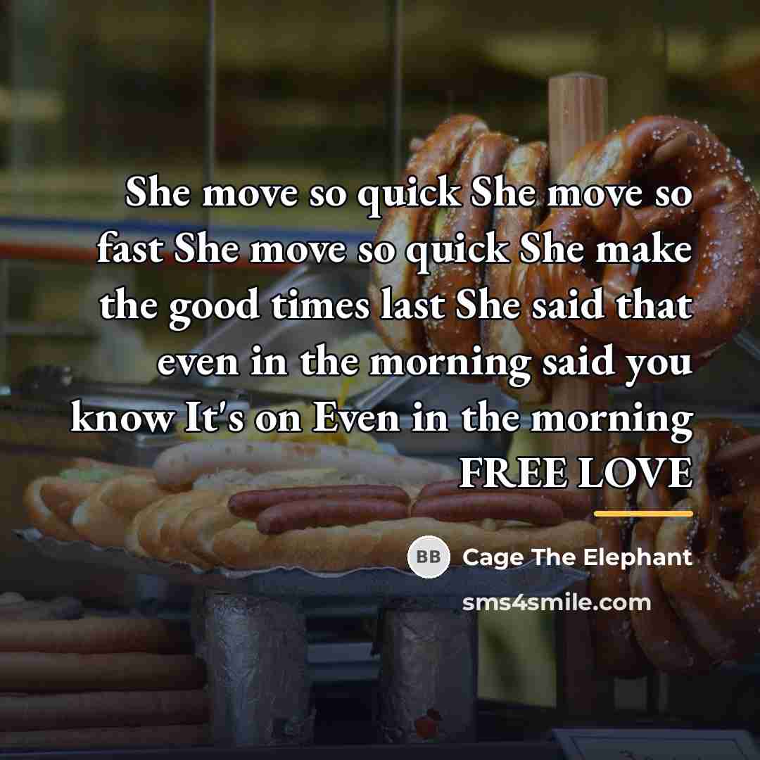 “She move so quick She move so fast She move…” quote by Cage The Elephant
