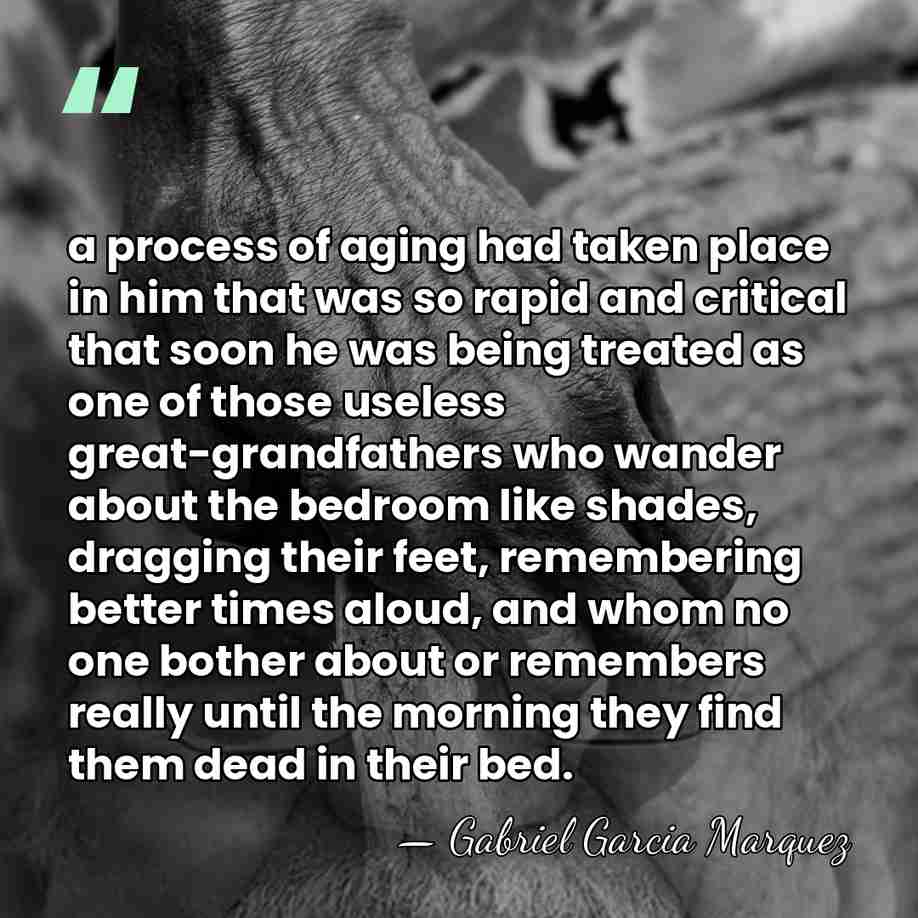 a process of aging had taken place in him that was so&hellip; - Gabriel Garcia Marquez