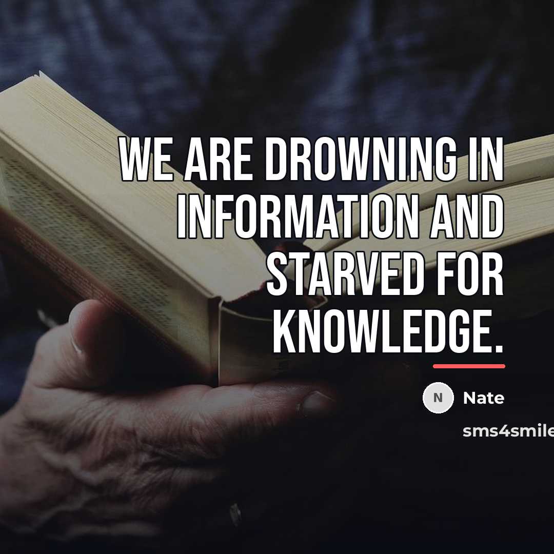 “We are drowning in information and starved for knowledge.…” quote by Nate