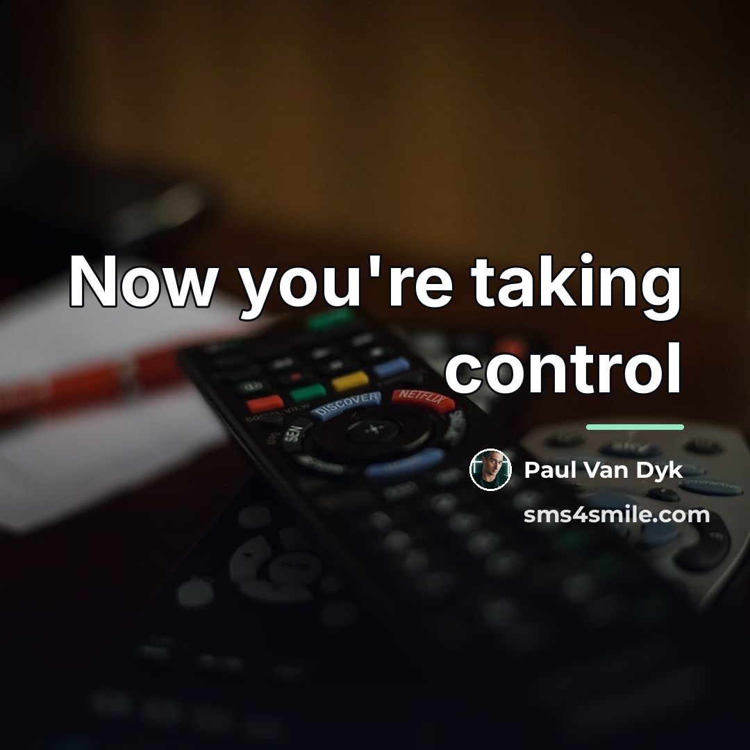 “Now you're taking control…” quote by Paul Van Dyk