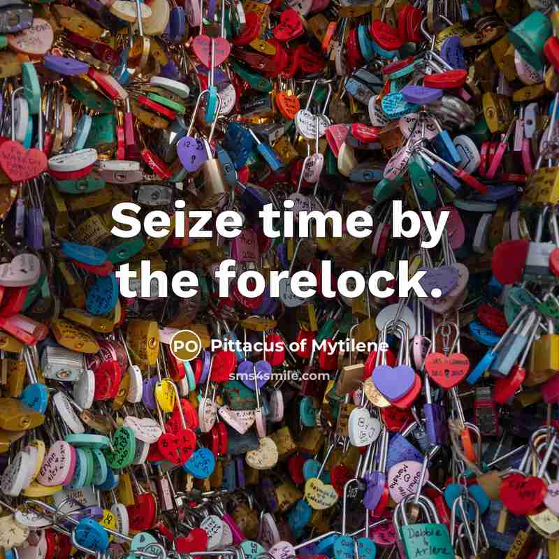 “Seize time by the forelock.…” quote by Pittacus of Mytilene