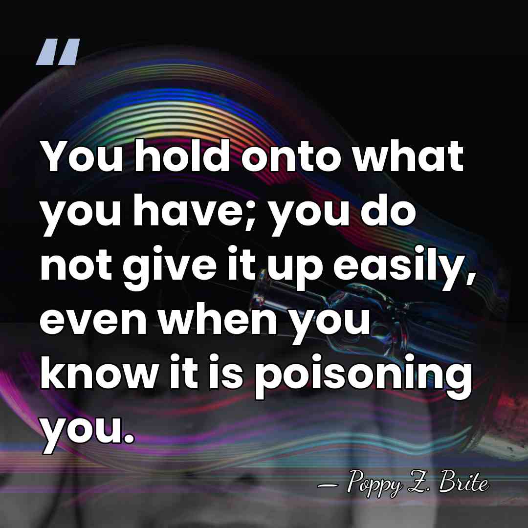You hold onto what you have; you do not give it up&hellip; - Poppy Z. Brite