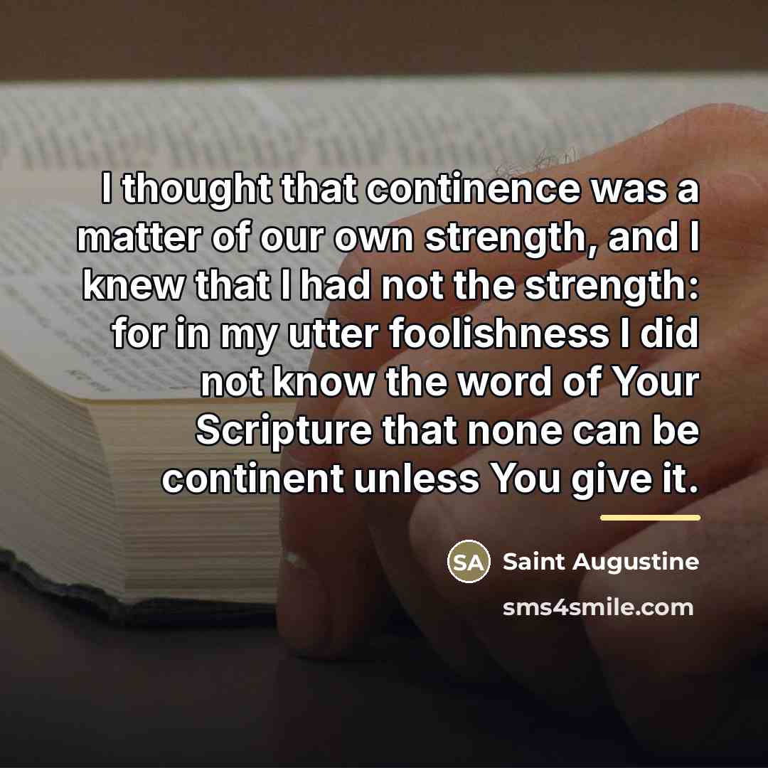 “I thought that continence was a matter of our own…” quote by Saint Augustine