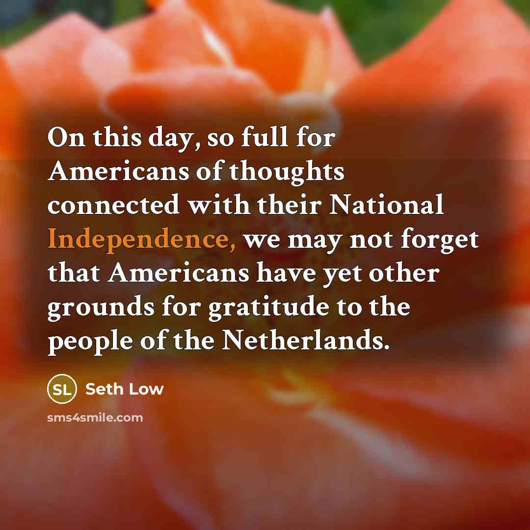 “On this day, so full for Americans of thoughts connected…” quote by Seth Low