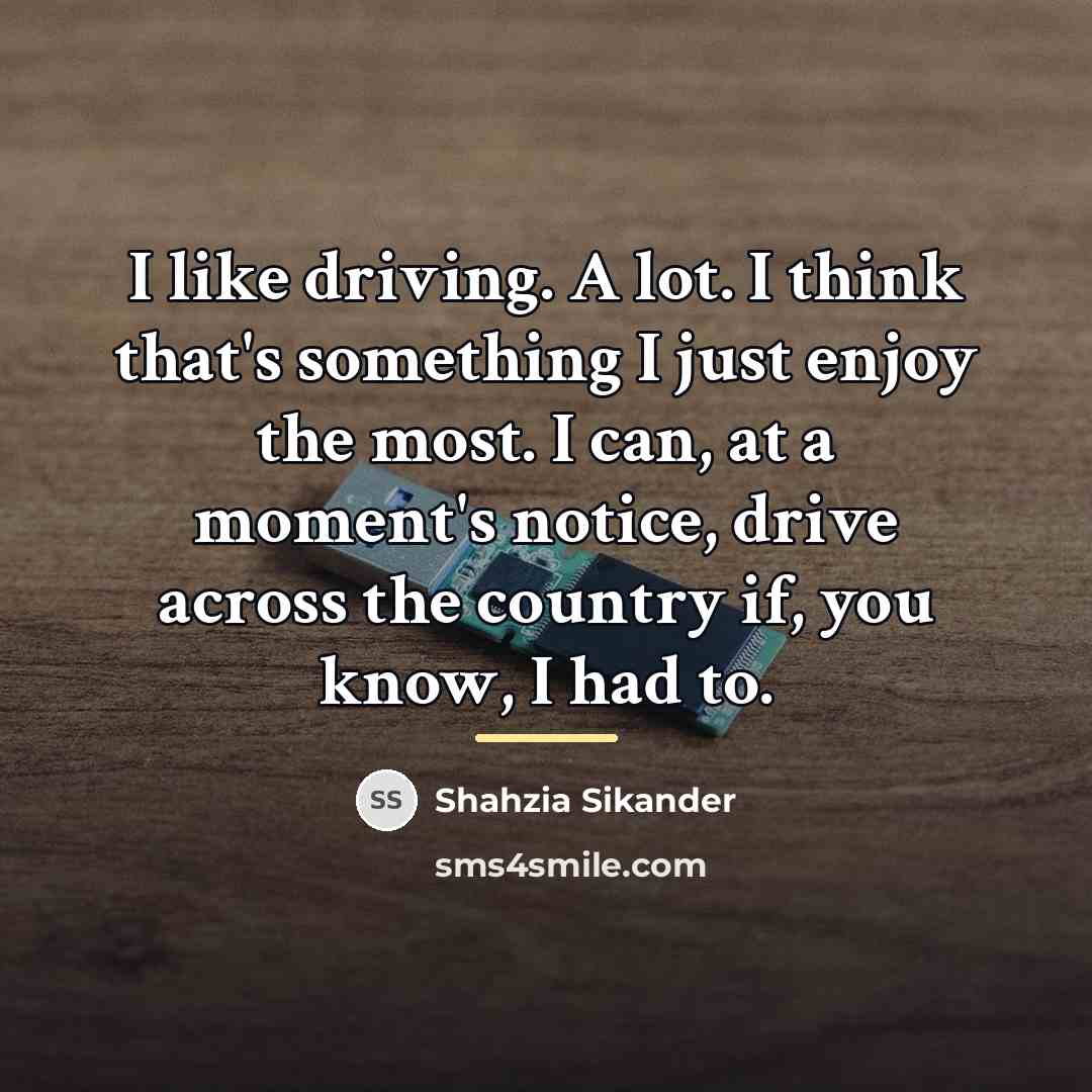 “I like driving. A lot. I think that's something I…” quote by Shahzia Sikander