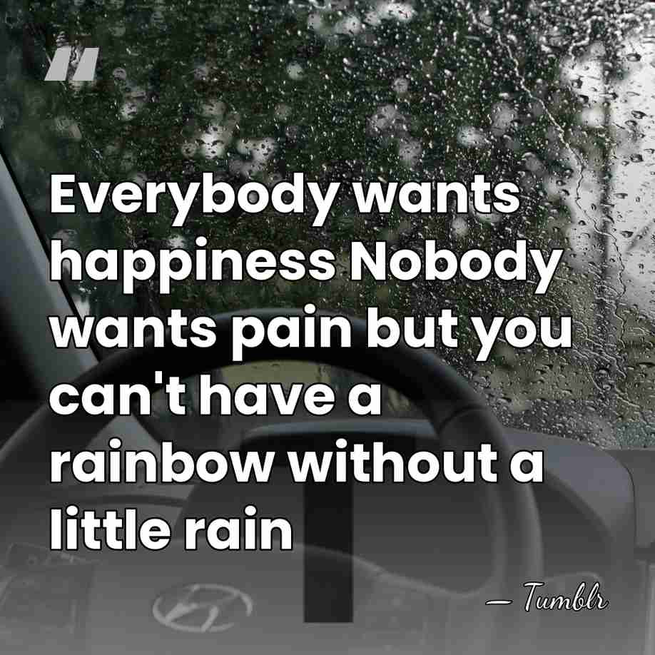 Everybody wants happiness Nobody wants pain but you can't have a rainbow&hellip; - Tumblr