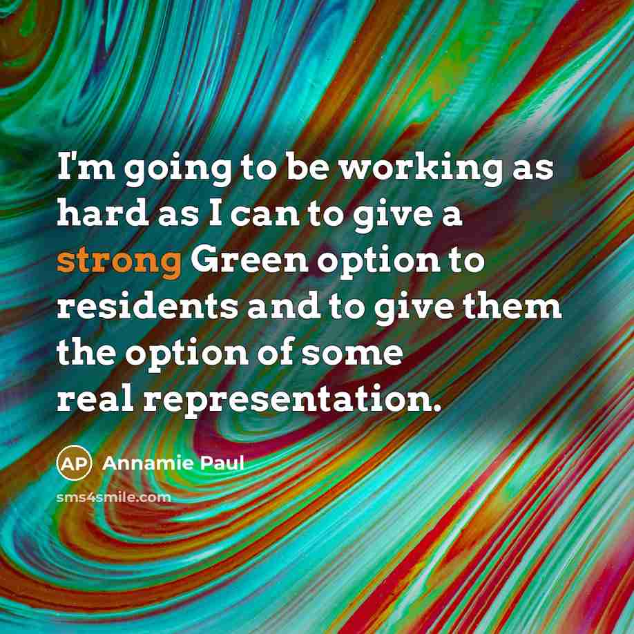 “I'm going to be working as hard as I can…” quote by Annamie Paul