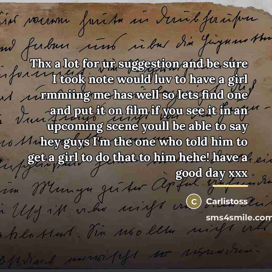 “Thx a lot for ur suggestion and be sure I…” quote by Carlistoss