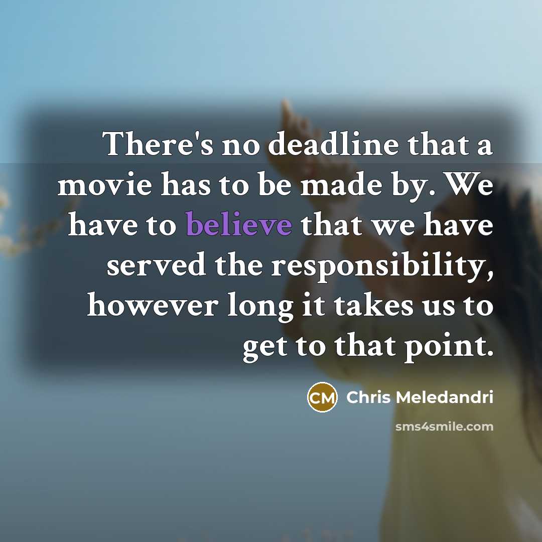 “There's no deadline that a movie has to be made…” quote by Chris Meledandri