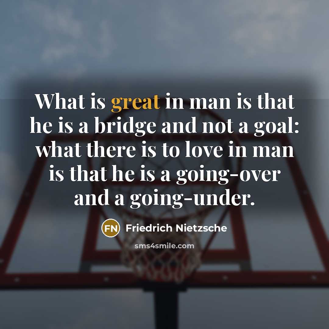 “What is great in man is that he is a…” quote by Friedrich Nietzsche