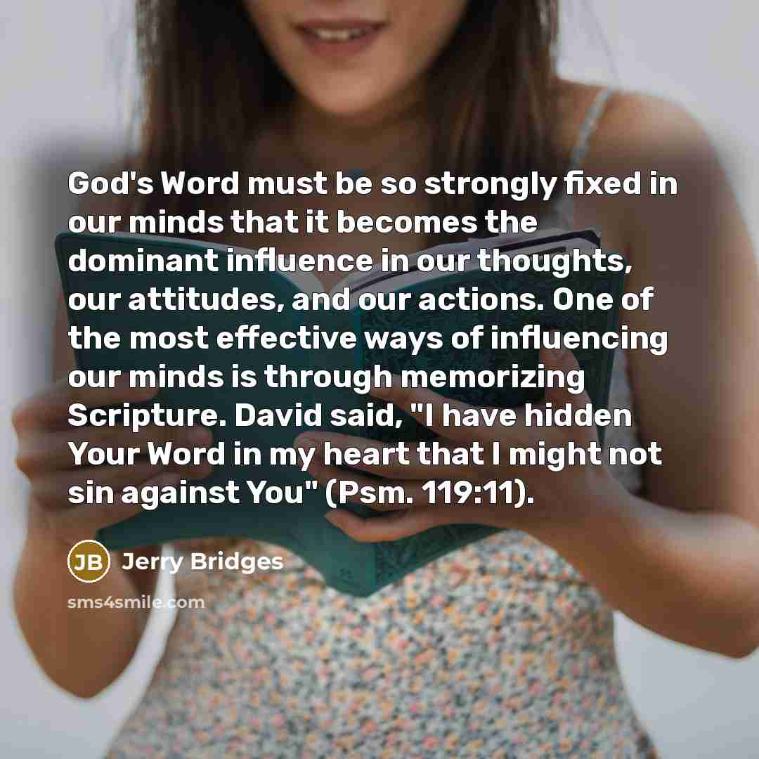 “God's Word must be so strongly fixed in our minds…” quote by Jerry Bridges