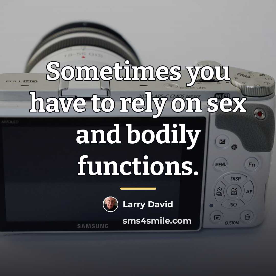 “Sometimes you have to rely on sex and bodily functions.…” quote by Larry David