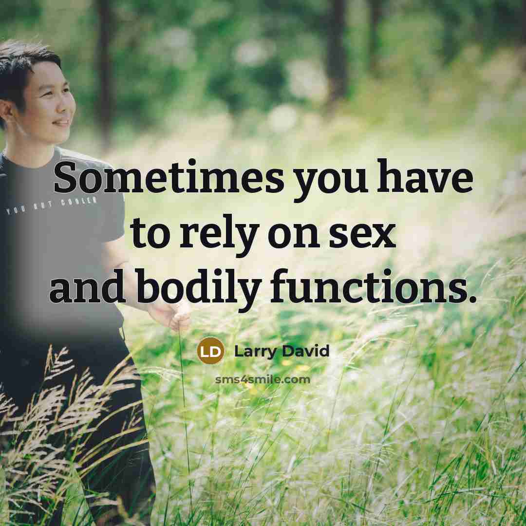 “Sometimes you have to rely on sex and bodily functions.” quote by Larry David