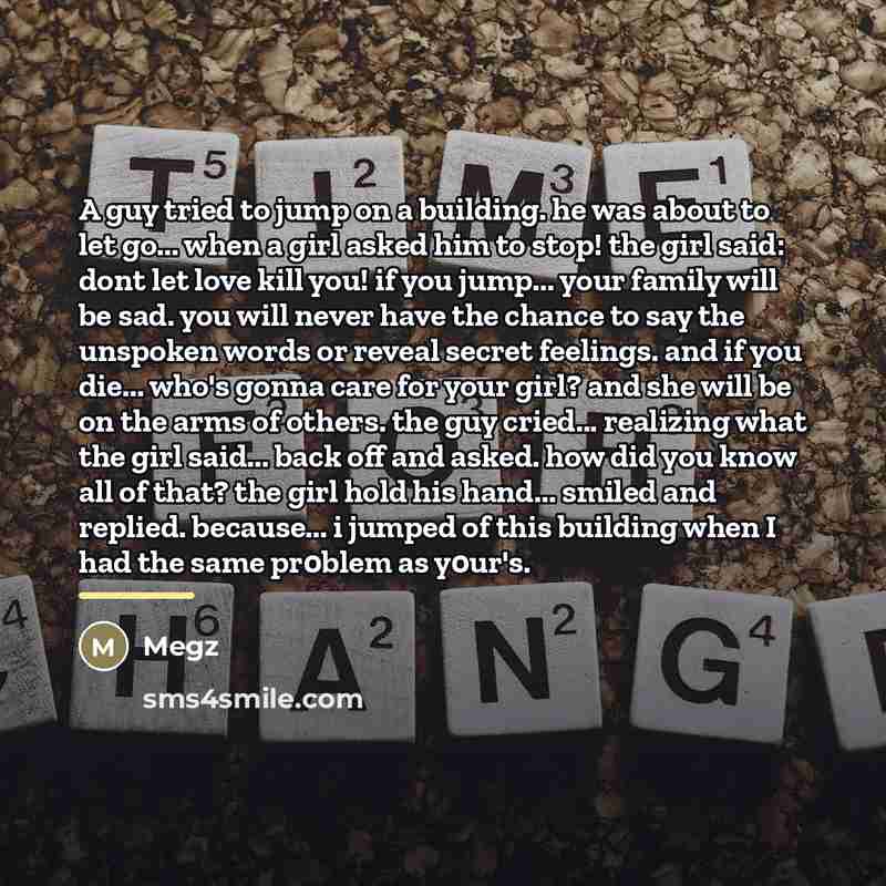 “A guy tried to jump on a building. he was…” quote by Megz