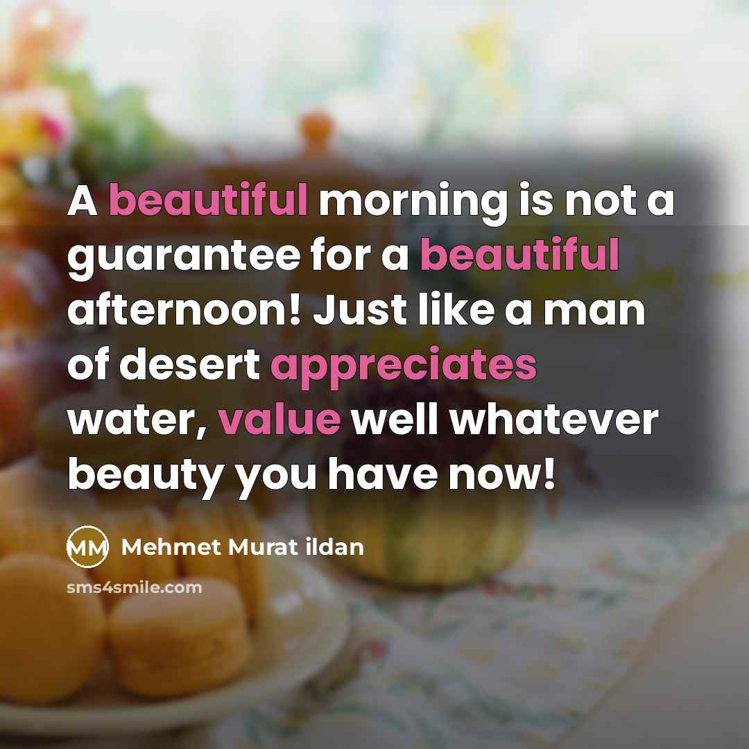 “A beautiful morning is not a guarantee for a beautiful…” quote by Mehmet Murat Ildan