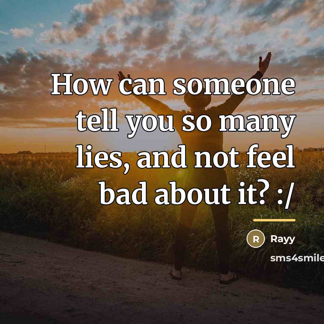 “How can someone tell you so many lies, and not…” quote by Rayy