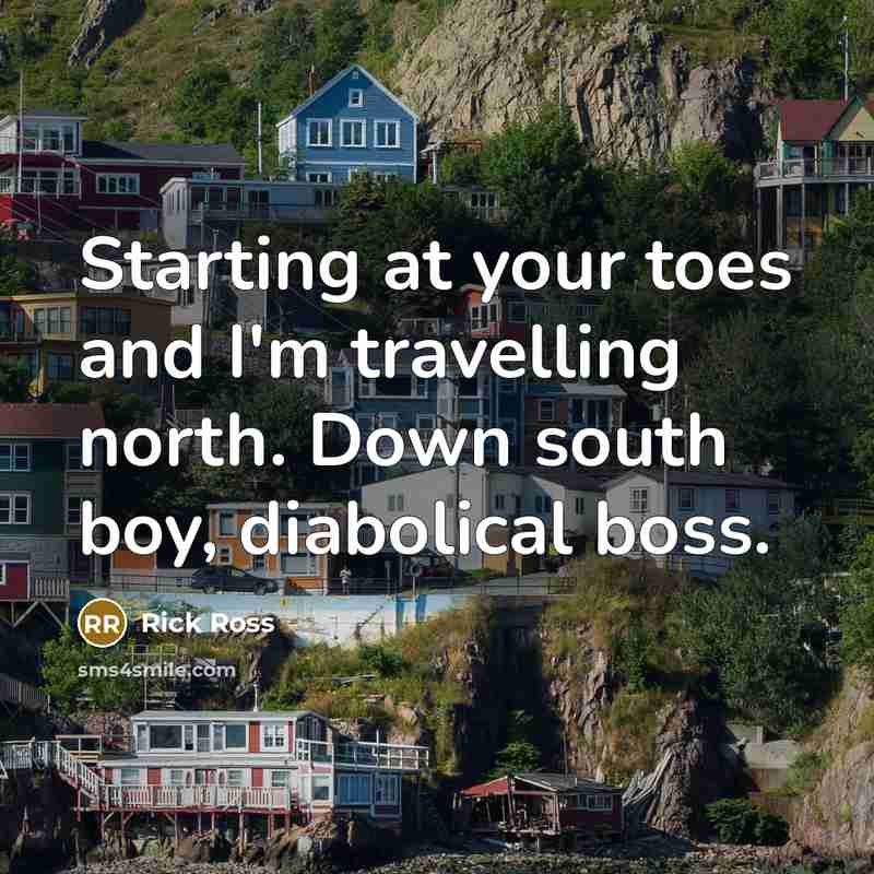 “Starting at your toes and I'm travelling north. Down south…” quote by Rick Ross