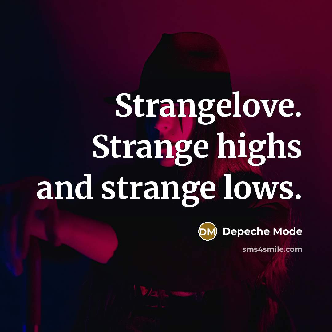 “Strangelove. Strange highs and strange lows.…” quote by Depeche Mode