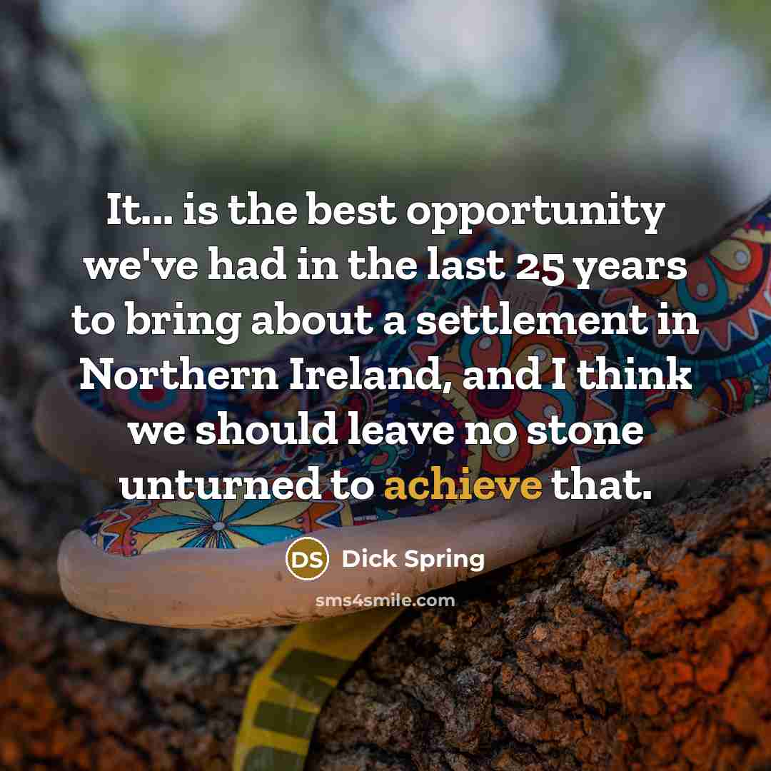 “It... is the best opportunity we've had in the last…” quote by Dick Spring