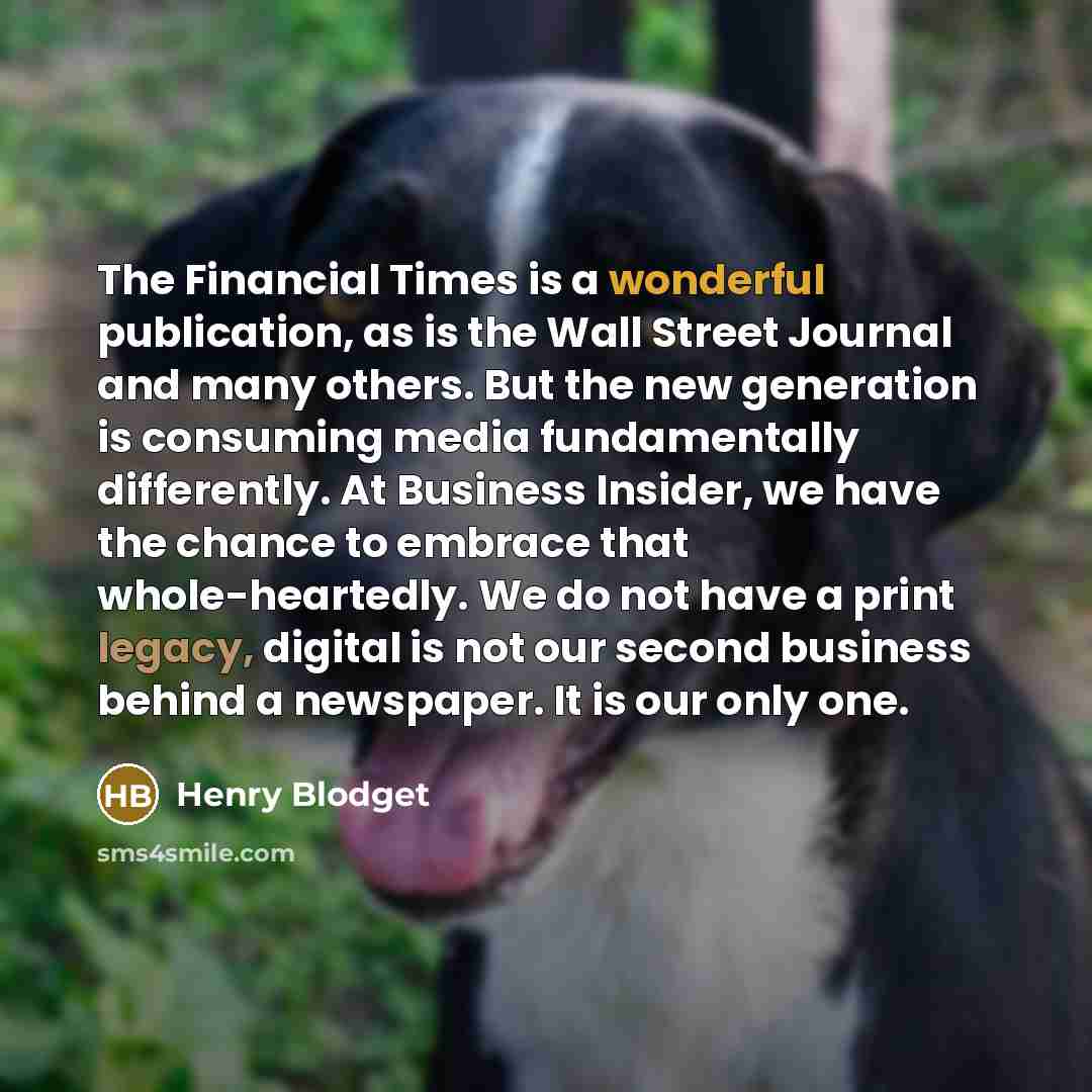 “The Financial Times is a wonderful publication, as is the…” quote by Henry Blodget