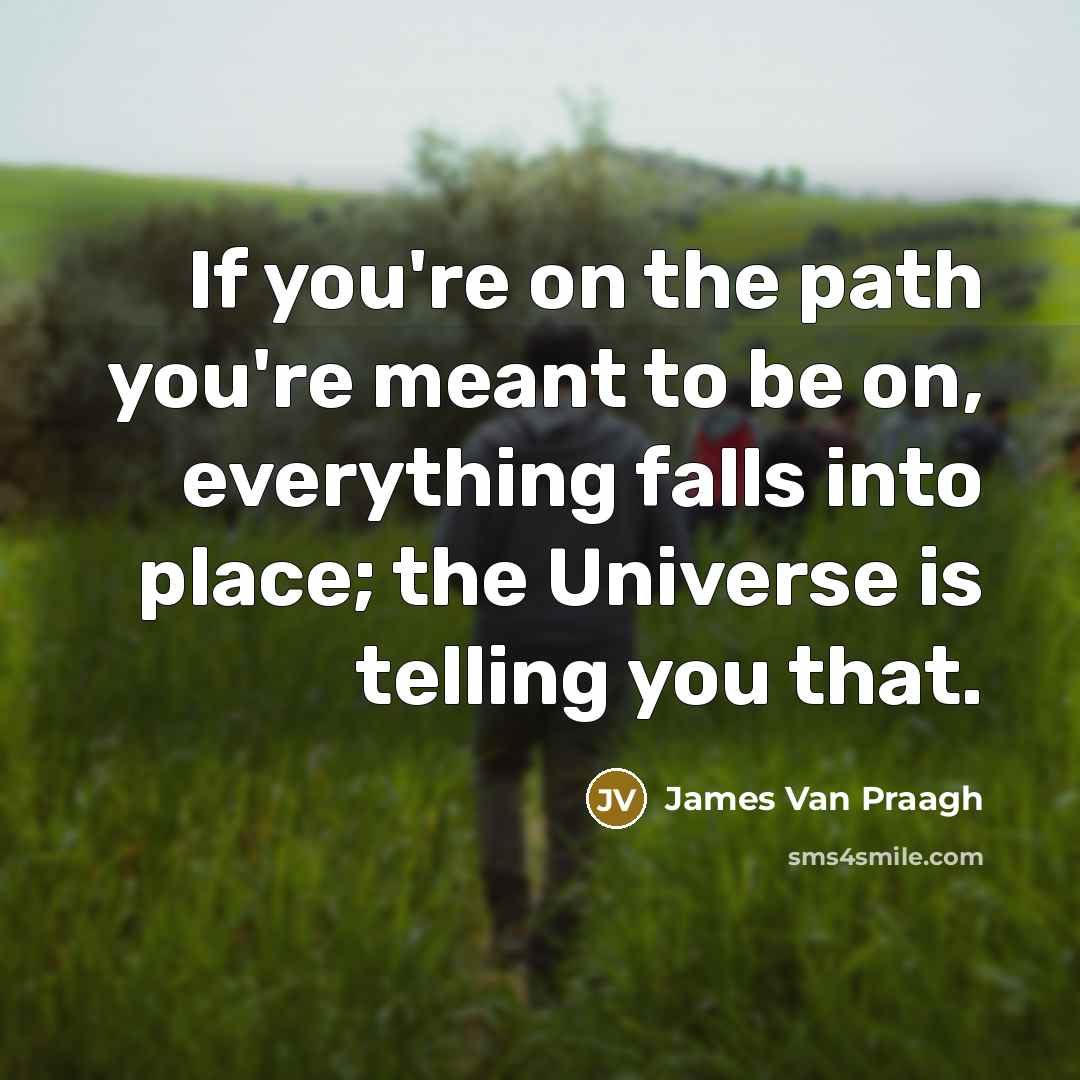 “If you're on the path you're meant to be on,…” quote by James Van Praagh