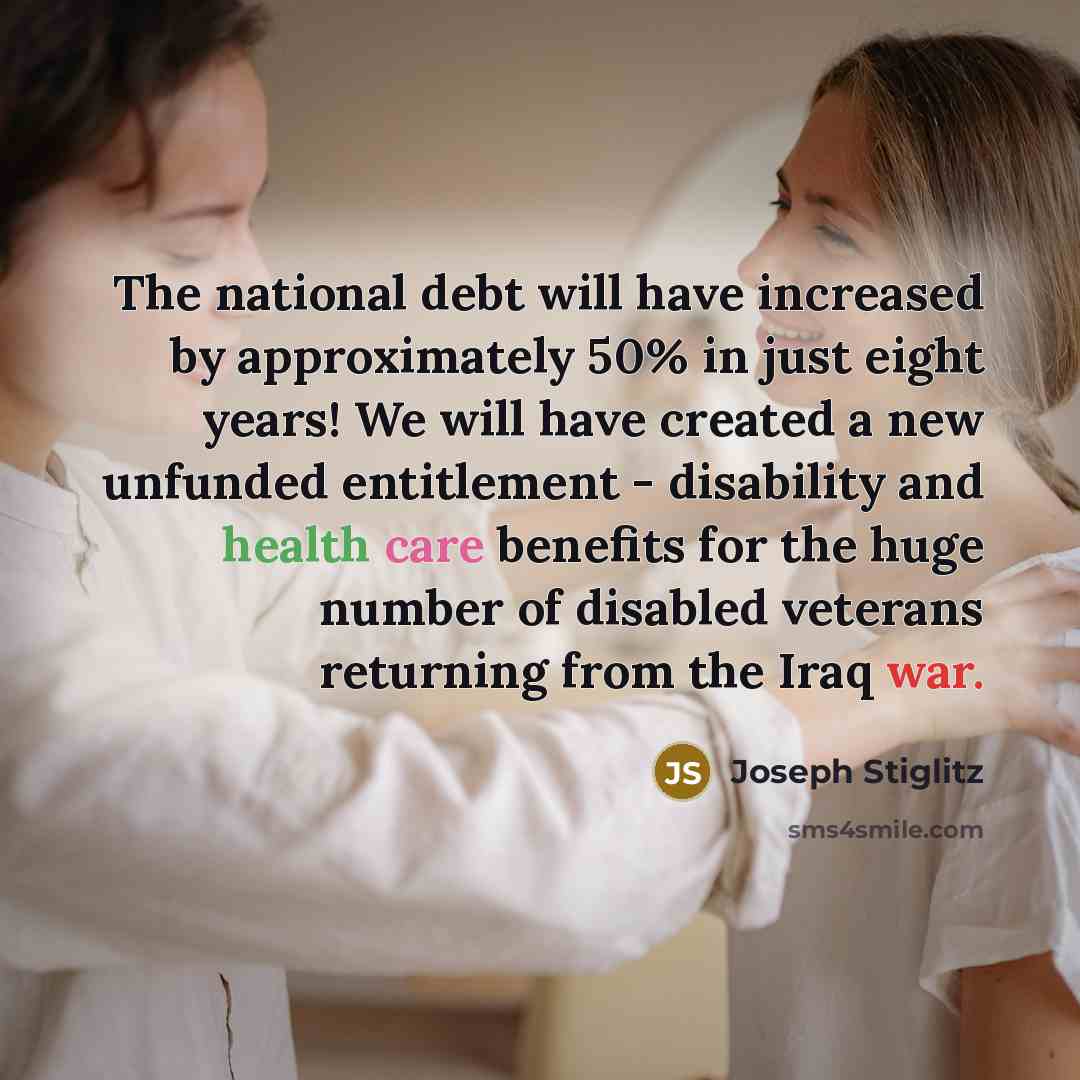 “The national debt will have increased by approximately 50% in…” quote by Joseph Stiglitz