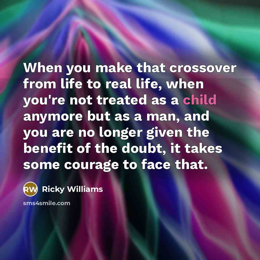 “When you make that crossover from life to real life,…” quote by Ricky Williams