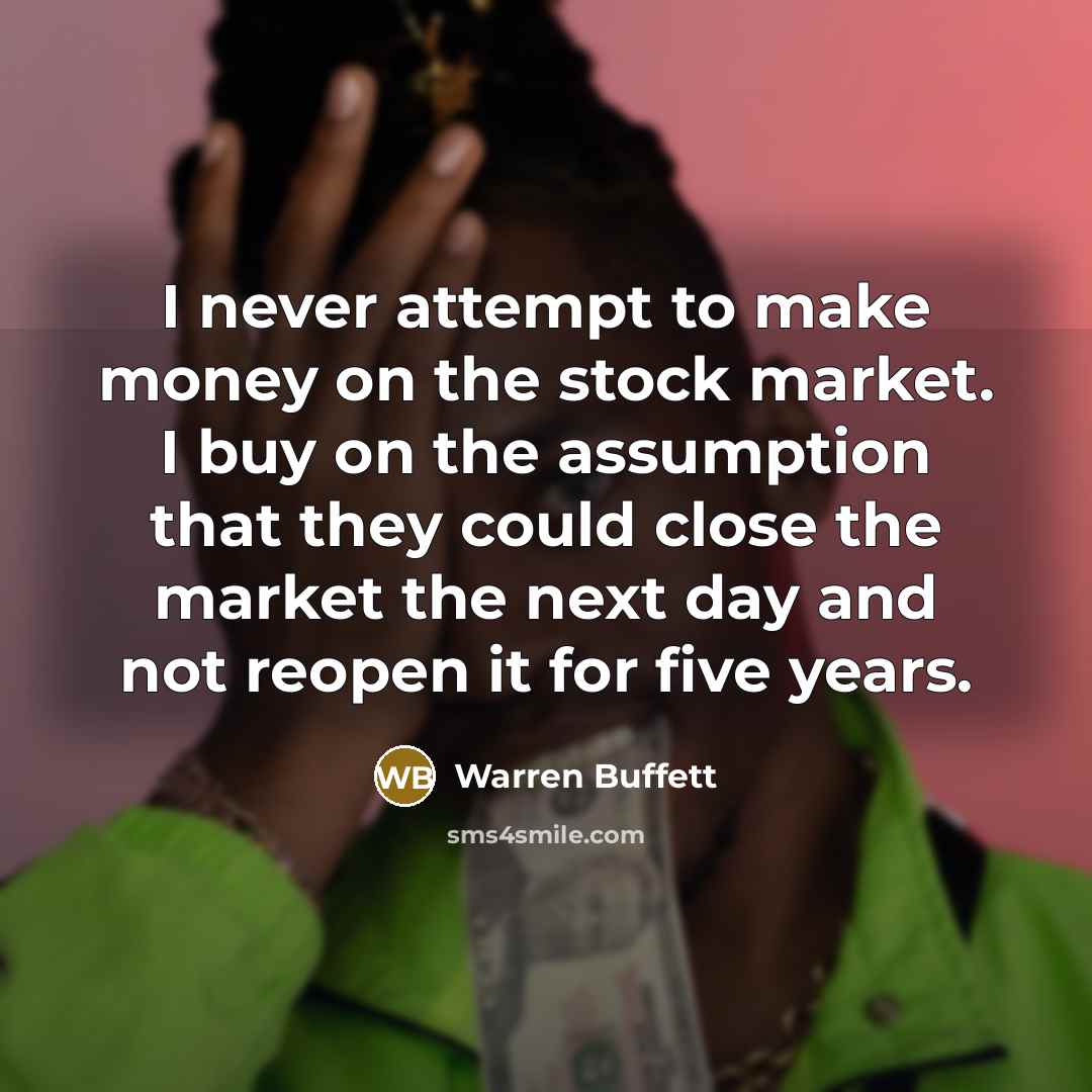 “I never attempt to make money on the stock market.…” quote by Warren Buffett