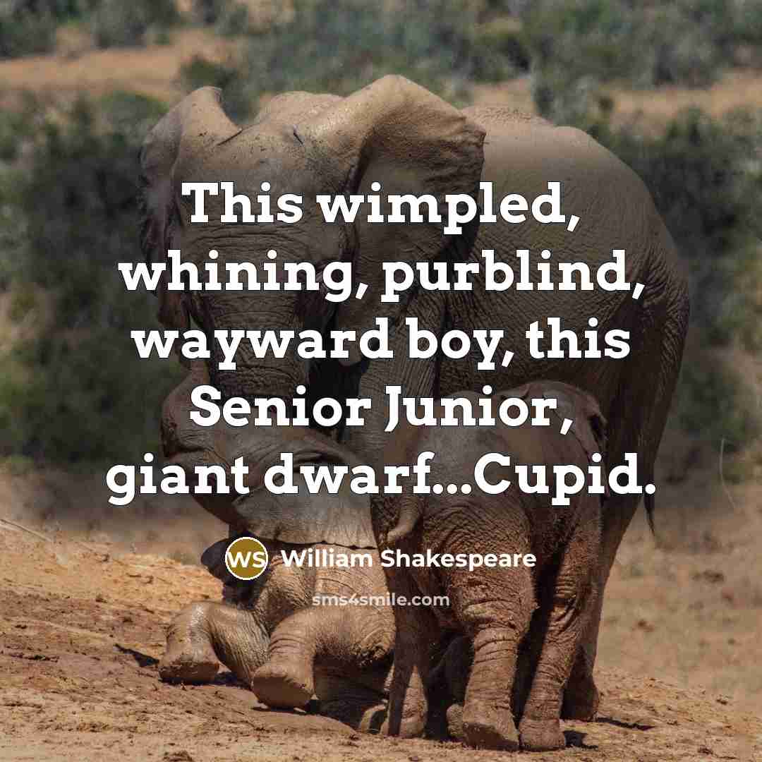 “This wimpled, whining, purblind, wayward boy, this Senior Junior, giant…” quote by William Shakespeare