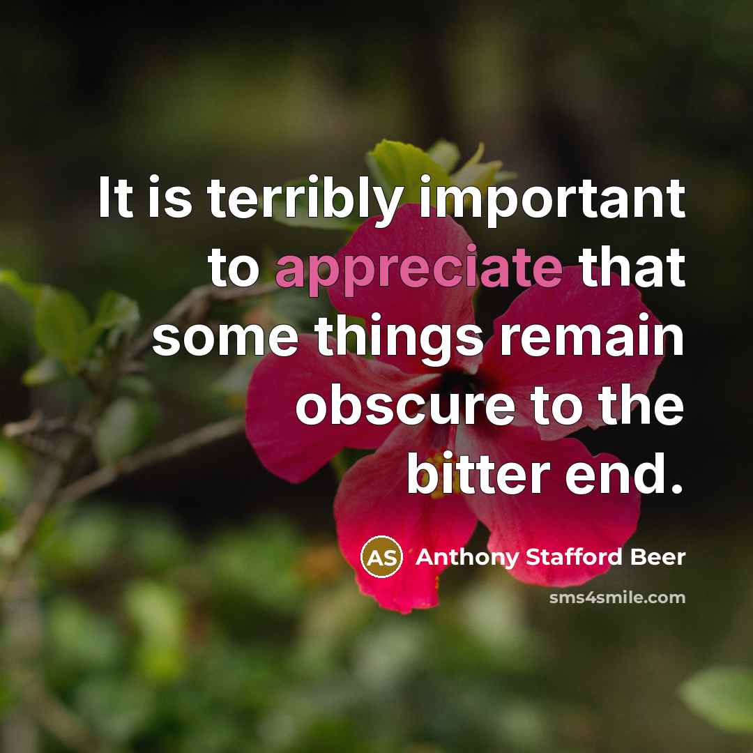 “It is terribly important to appreciate that some things remain…” quote by Anthony Stafford Beer