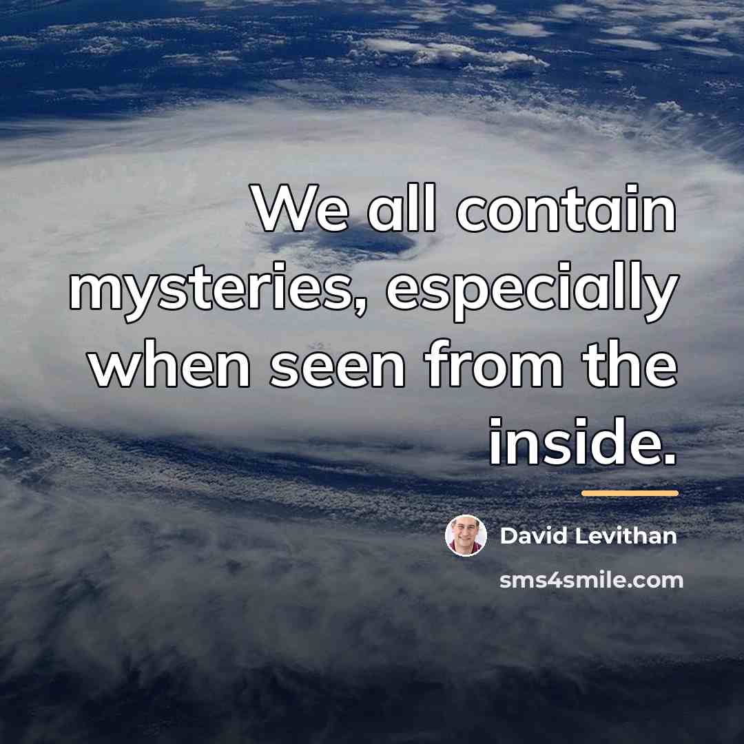“We all contain mysteries, especially when seen from the inside.…” quote by David Levithan