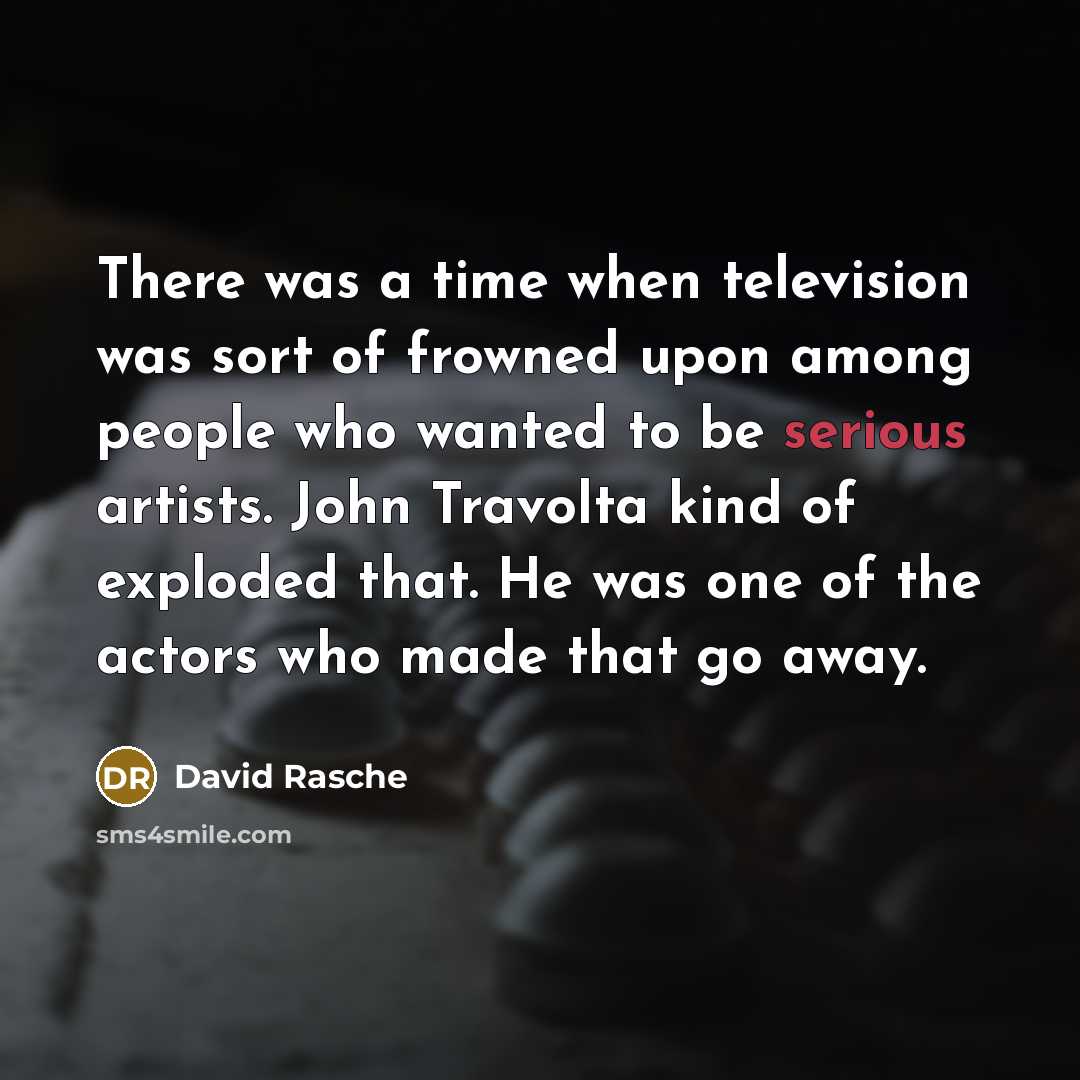 “There was a time when television was sort of frowned…” quote by David Rasche