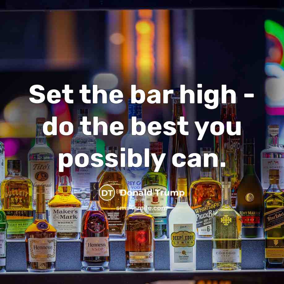 “Set the bar high - do the best you possibly…” quote by Donald Trump