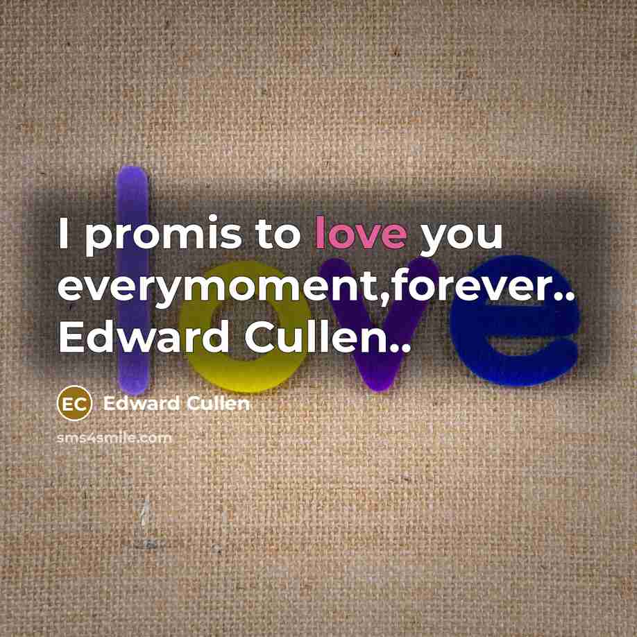 “I promis to love you everymoment,forever.. Edward Cullen..” quote by Edward Cullen
