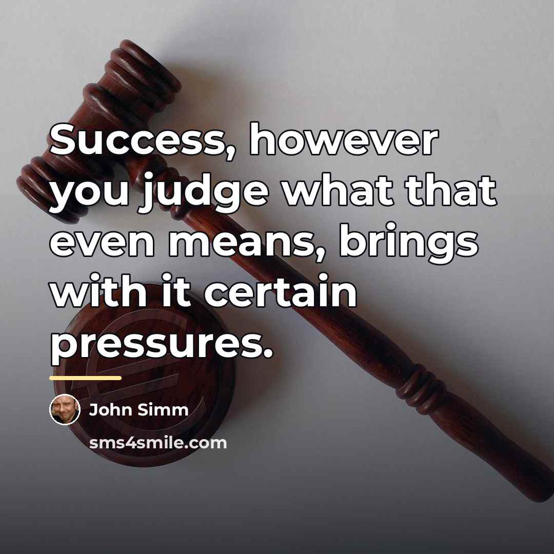 “Success, however you judge what that even means, brings with…” quote by John Simm