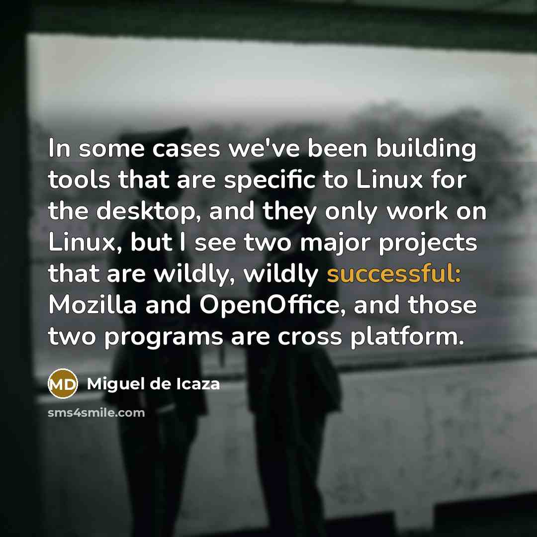 “In some cases we've been building tools that are specific…” quote by Miguel de Icaza
