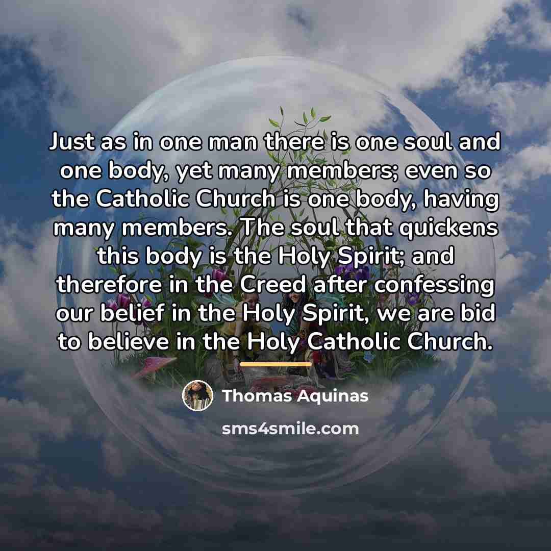 “Just as in one man there is one soul and…” quote by Thomas Aquinas