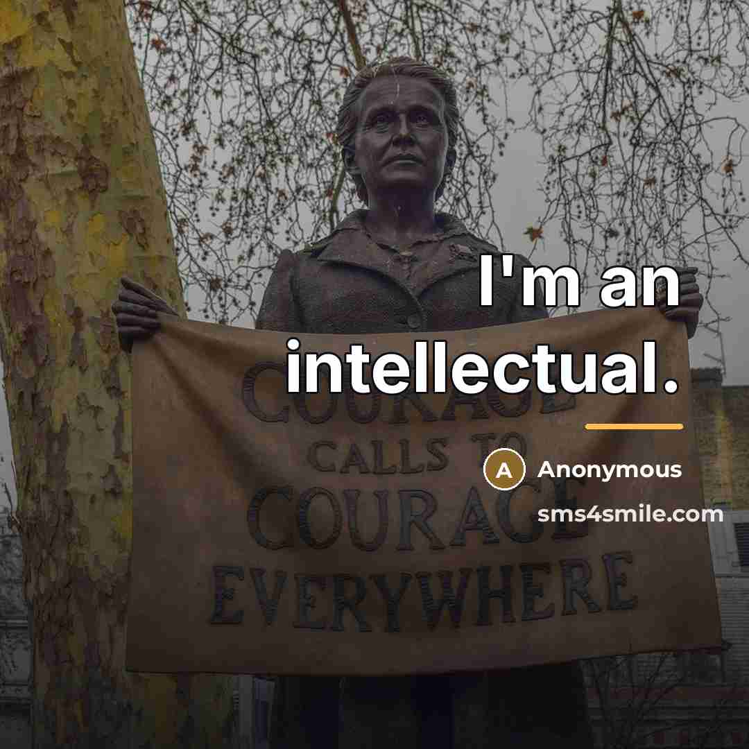 “I'm an intellectual.…” quote by Anonymous