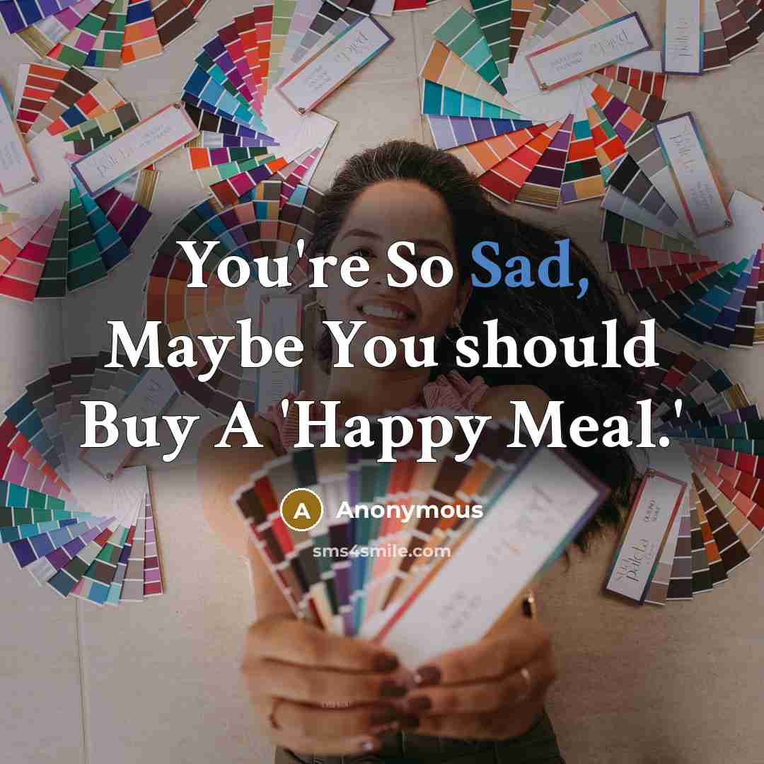 “You're So Sad, Maybe You should Buy A 'Happy Meal.'…” quote by Anonymous