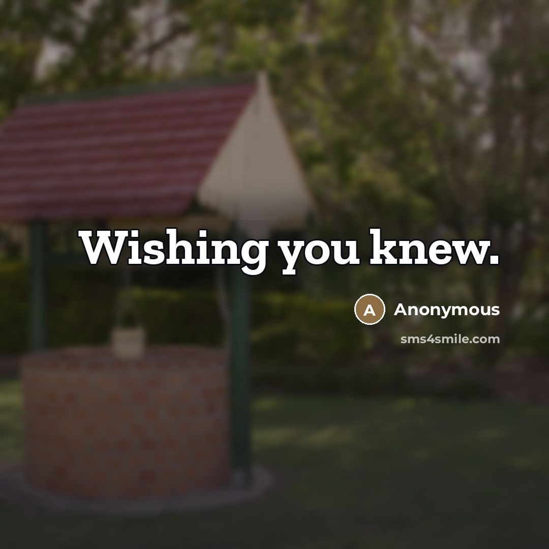 “Wishing you knew.…” quote by Anonymous