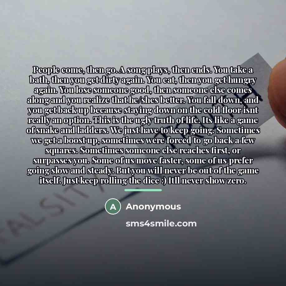 “People come, then go. A song plays, then ends. You…” quote by Anonymous